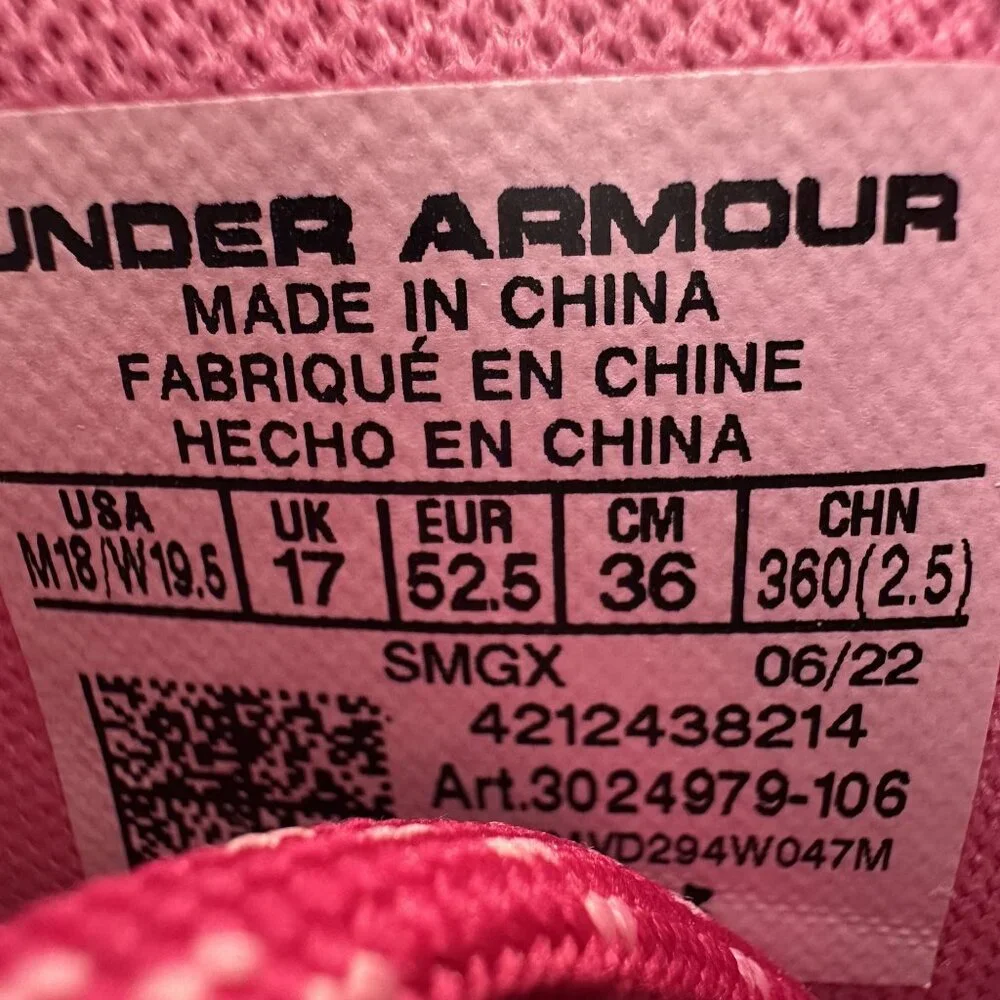 Under Armour Basketball Shoe Mens 18 White Pink HOVR  5 Athletic NEW 3024979-106